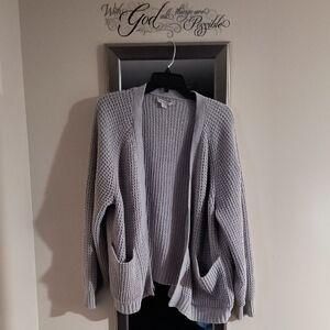 American Eagle Outfitters Light Gray Cardigan Medium